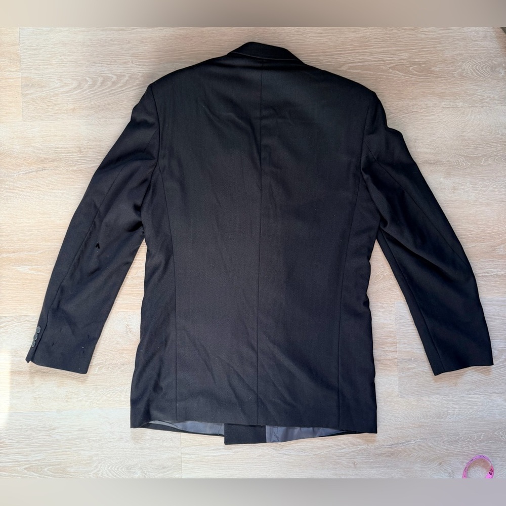 Vintage 90s Yves Saint Laurent YSL Wool Double-Breasted Blazer XL Repair Project - Picture 13 of 14